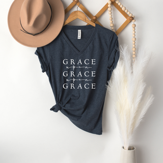 Grace Upon Grace V- Neck Tee in Multiple Color Options