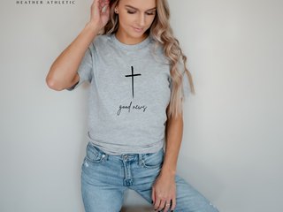 The Good News Cross - Women's Christian T-shirt