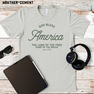 God Bless America Christian Tee Shirt in Multiple Color Options