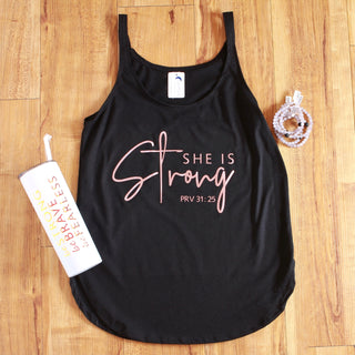 She Is Strong Tank Top - Naptime Faithwear